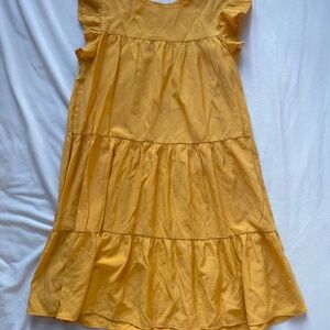 Women’s yellow ruffle babydoll mini swing dress